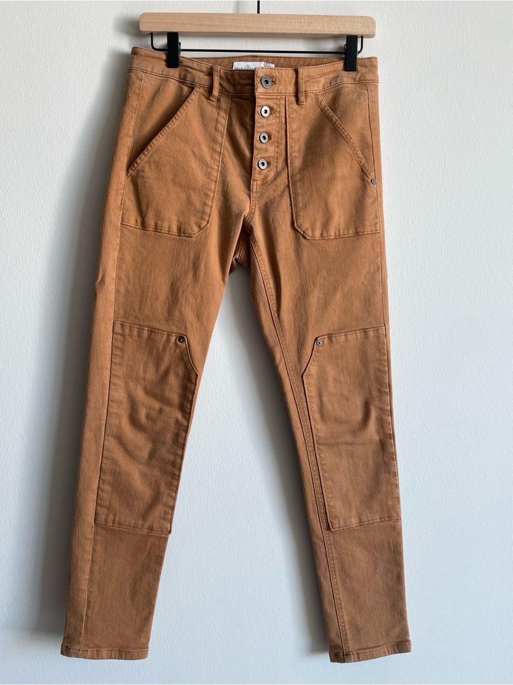LL Bean signature workwear skinny pants double knees rust 6